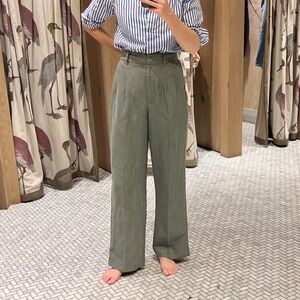 Aritzia Wilfred High Rise Wide Leg Effortless Linen Pants, Sz 2